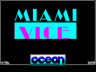Miami Vice title screen for ZX Spectrum